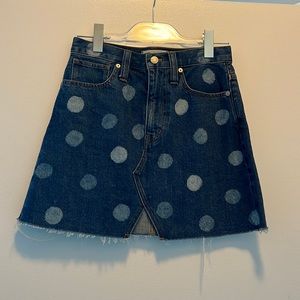 Madewell denim skirt with dot pattern- like new condition!